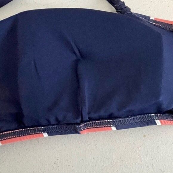 Mei L’ange Women's Micah Striped Blue Pink Bandeau Bikini Top Size Small New - Picture 12 of 12